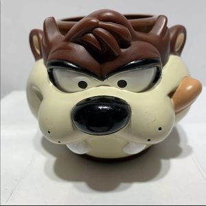 Looney Tunes TAZ Vintage 1995 3D Figural Face Mug Cup Plastic Tazmanian Devil